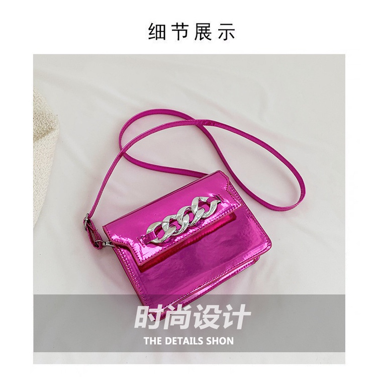 Túi Xách Đeo Vai Màu Trơn Phối Dây Xích Thời Trang 2023 Dành Cho Nữ