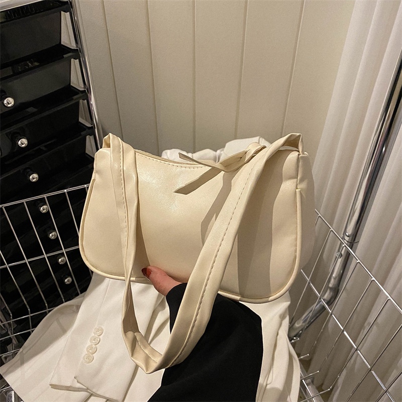 Túi Đeo Vai Bằng Da Mềm Màu Trơn Thời Trang Mùa Xuân 2023 Dành Cho Bạn Nữ