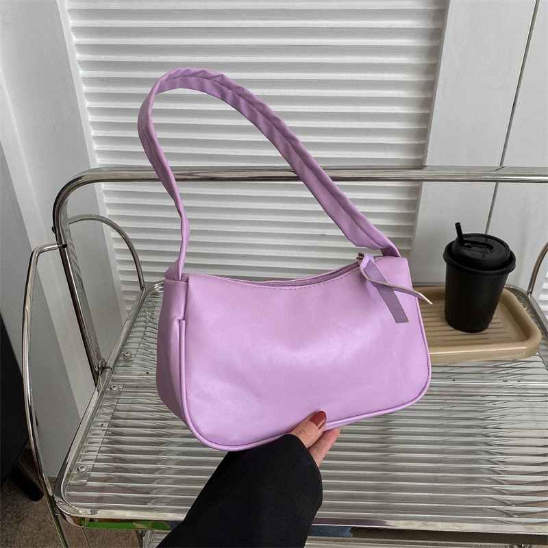 Túi Đeo Vai Bằng Da Mềm Màu Trơn Thời Trang Mùa Xuân 2023 Dành Cho Bạn Nữ