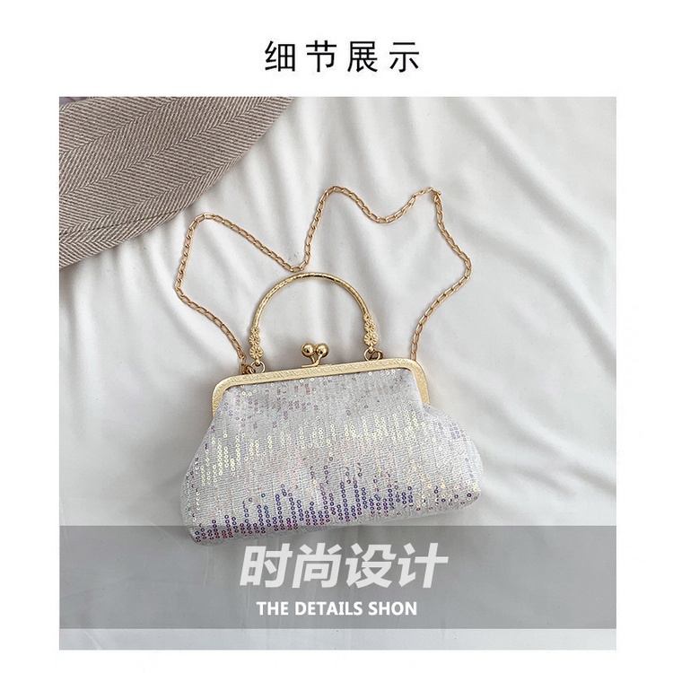 Ba Lô Đeo Vai Phối Dây Xích Đính Kim Sa Lấp Lánh Thời Trang 2023 Cho Nữ