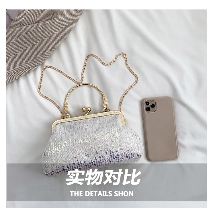 Ba Lô Đeo Vai Phối Dây Xích Đính Kim Sa Lấp Lánh Thời Trang 2023 Cho Nữ