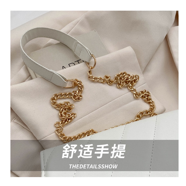 Túi Xách Đeo Vai Hình Vuông Cỡ Nhỏ Màu Trơn Phối Dây Đeo Sợi Xích Thời Trang Mùa Xuân 2023 Cho Nữ