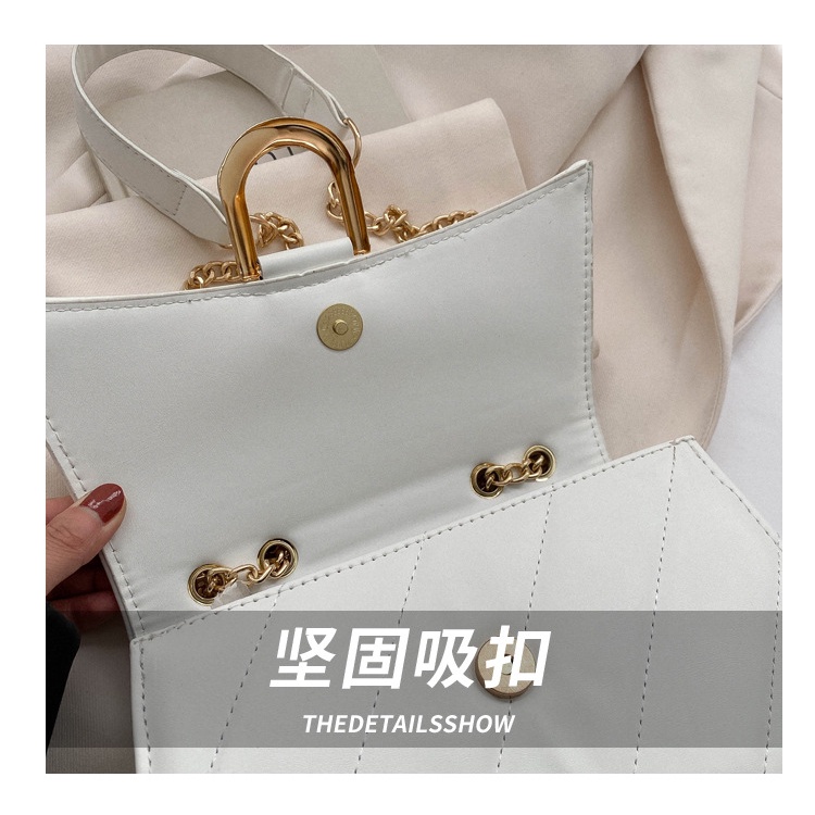 Túi Xách Đeo Vai Hình Vuông Cỡ Nhỏ Màu Trơn Phối Dây Đeo Sợi Xích Thời Trang Mùa Xuân 2023 Cho Nữ