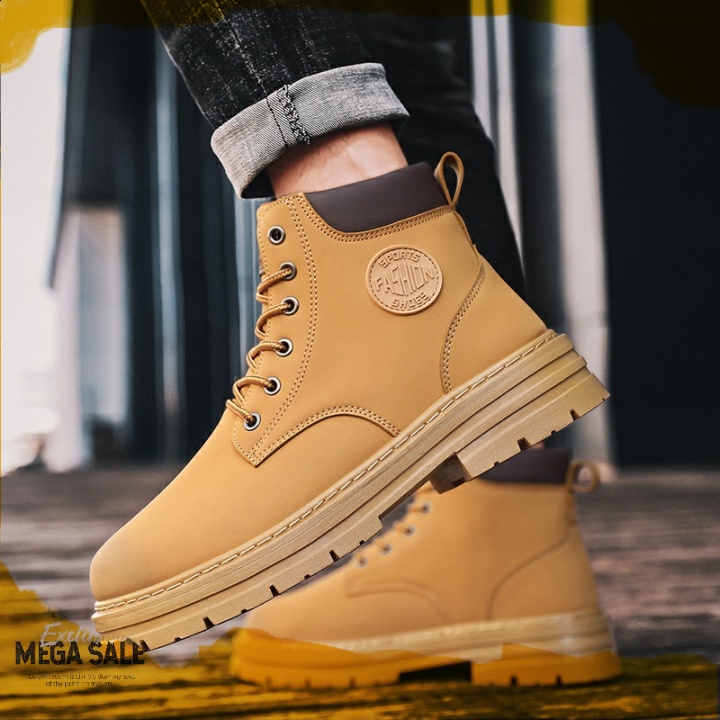 𝗧𝗵𝗲 𝗠𝗮𝗻 𝗟𝘂𝘅𝘂𝗿𝘆 ✔️ Giày nam cao cổ màu vàng nâu chất liệu mềm nhẹ, phong cách độc đáo mới lạ Mã M1 dễ phối đ