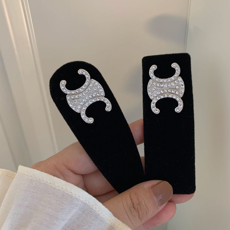 Xiao Xiangfeng Kẹp Tóc Nhung Đen BB ~ Kẹp Tóc Đính Kim Cương Chữ Nhỏ Phong Cách Retro Pháp Cao Cấp Có Hương Thơm Hai