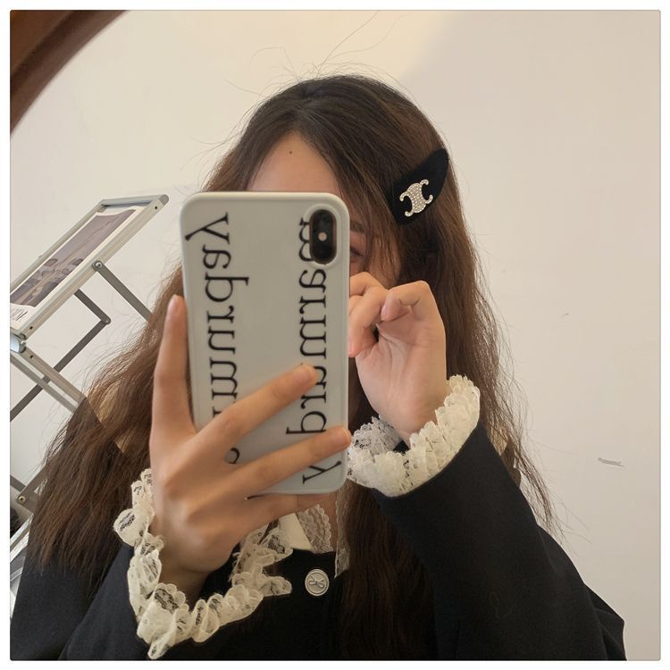 Xiao Xiangfeng Kẹp Tóc Nhung Đen BB ~ Kẹp Tóc Đính Kim Cương Chữ Nhỏ Phong Cách Retro Pháp Cao Cấp Có Hương Thơm Hai