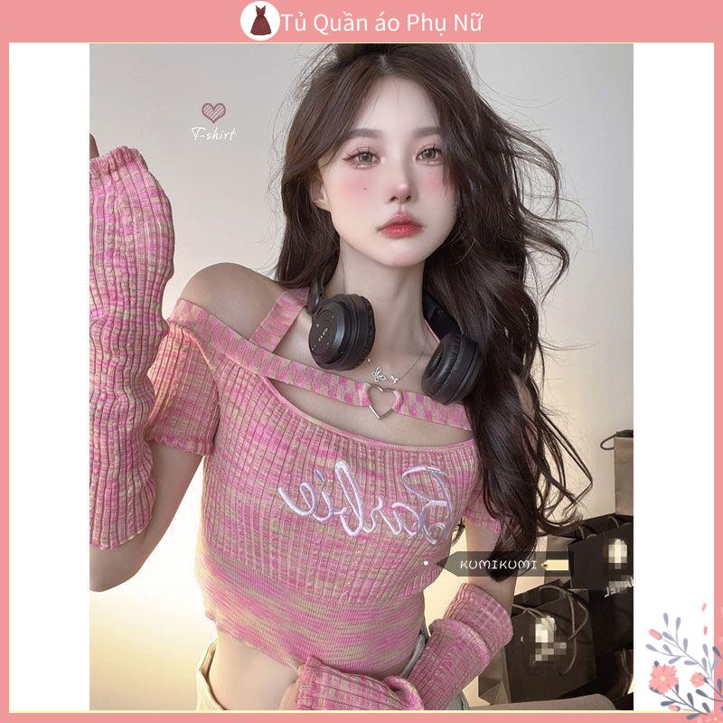 O S Mi N L A M Qu C Quy N Barbie Áo Thun Dệt Kim Mỏng Tay Ngắn Chống Nắng Mùa Thu Mới Cho Nữ