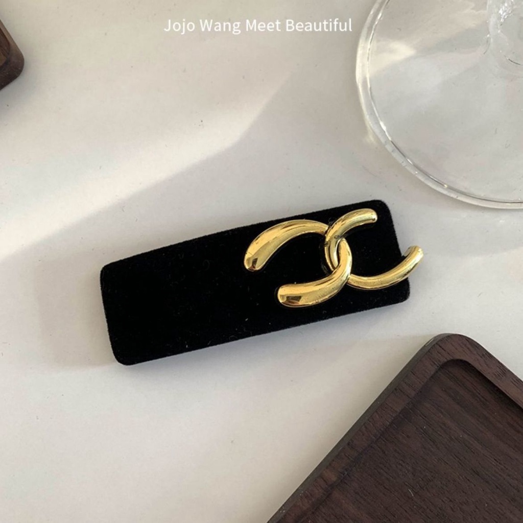 Xiao Xiangfeng Kẹp Tóc Đính Ngọc Trai Đen Nhỏ Nhắn Phong Cách Dành Cho Nữ