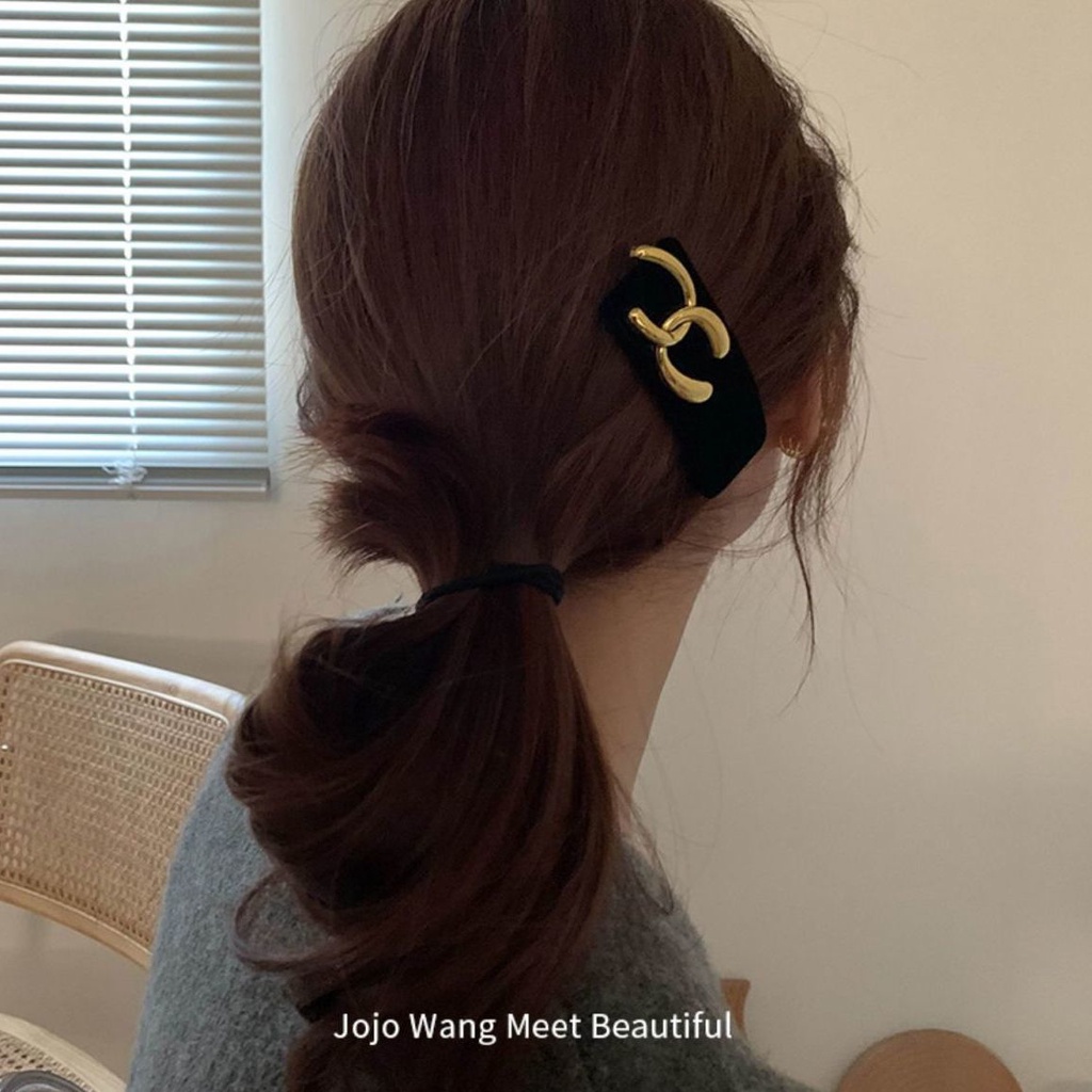Xiao Xiangfeng Kẹp Tóc Đính Ngọc Trai Đen Nhỏ Nhắn Phong Cách Dành Cho Nữ