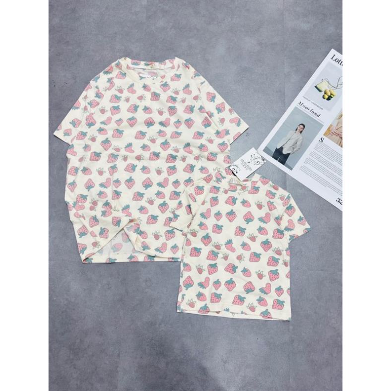 bán sỉ Áo đôi mẹ con hình dâu tây(có bán rời)