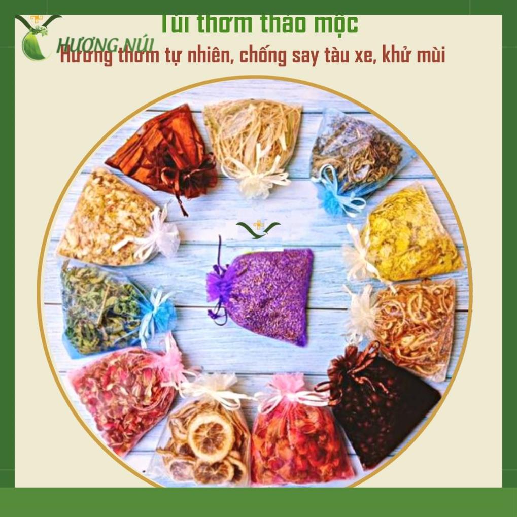 Túi thơm (Túi voan),30gr Thảo mộc tự nhiên khử mùi, chống say tàu xe, hoa hồng, chanh, quất, sả.... 100% Tự Nhiên