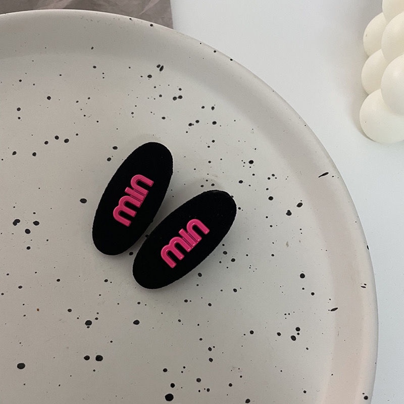 Xiao Xiangfeng Kẹp Tóc Da Lộn Họa Tiết Chữ Màu Đỏ Hồng Thời Trang Thu Đông 2022