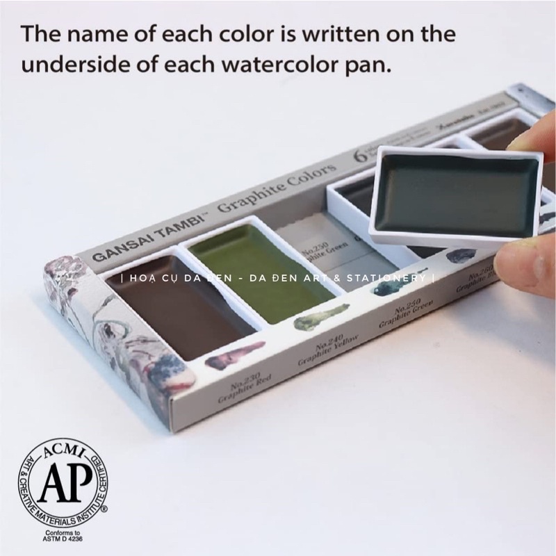 Màu Nước Gansai Tambi Graphite 6 Màu