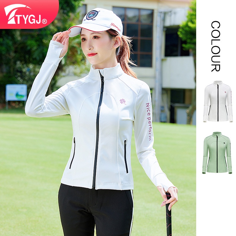 TTYGJ đàn hồi mỏng golf nữ chống gió áo khoác thu đông mới quả bóng quần dây kéo