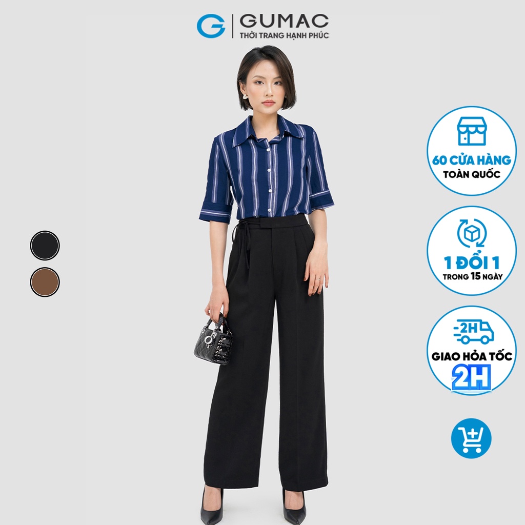 Quần suông lưng kiểu GUMAC QD04012