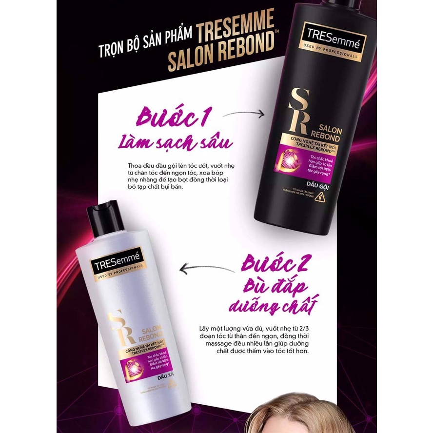 Dầu Xả TRESemmé Salon Rebond Ngăn Tóc Gãy Rụng 480G