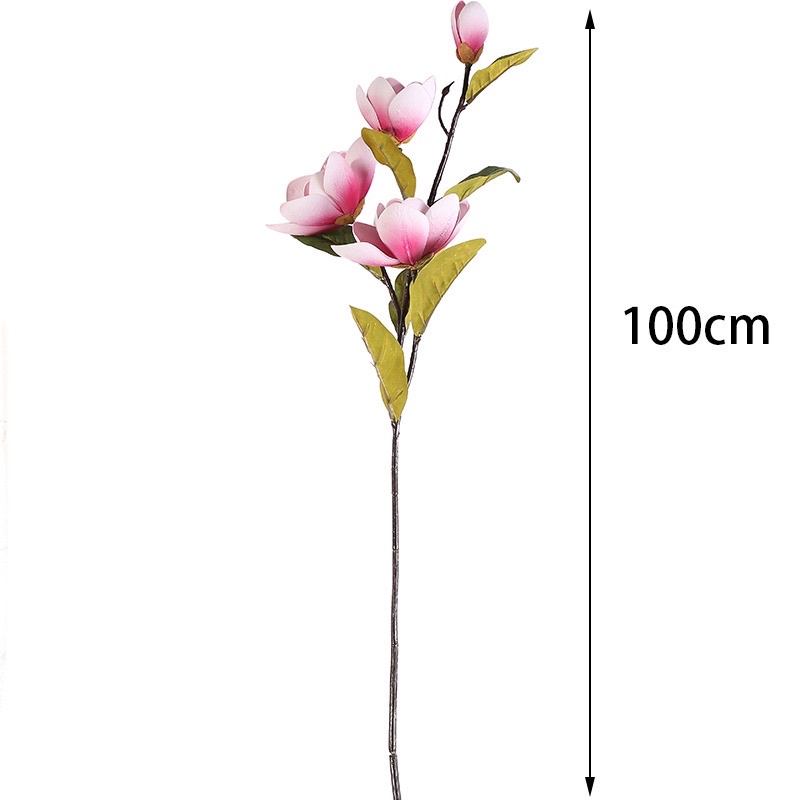 Hoa giả decor Hoa mộc lan 4 bông trang trí cao 100cm