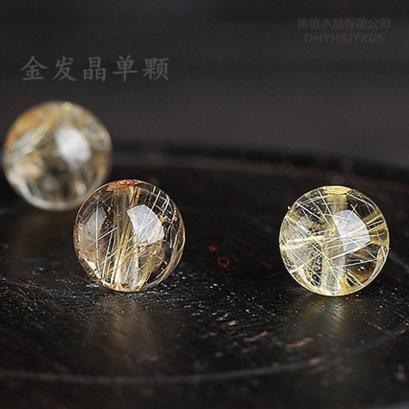 Chuỗi Hạt Pha Lê Tròn Bằng Đồng Màu Vàng / Vàng Dùng Làm Trang Sức Vòng Đeo Tay Giường Đơn Thiết Kế Xinh Xắn Tiện Dụng