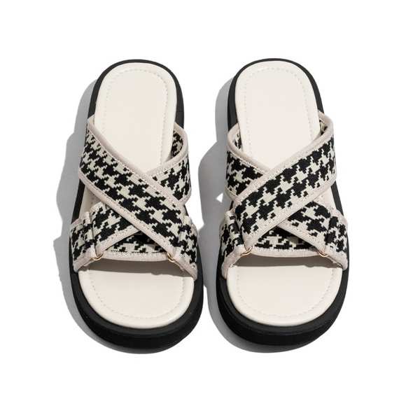 Dép sandal đế dày dép lê đi ngoài mùa hè đế dày chéo thời trang