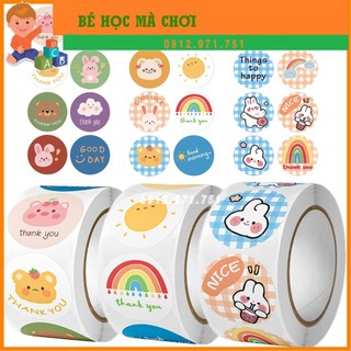 Cuộn 500 hình dán sticker khen thưởng, khích lệ động viên , tặng quà thưởng cho bé