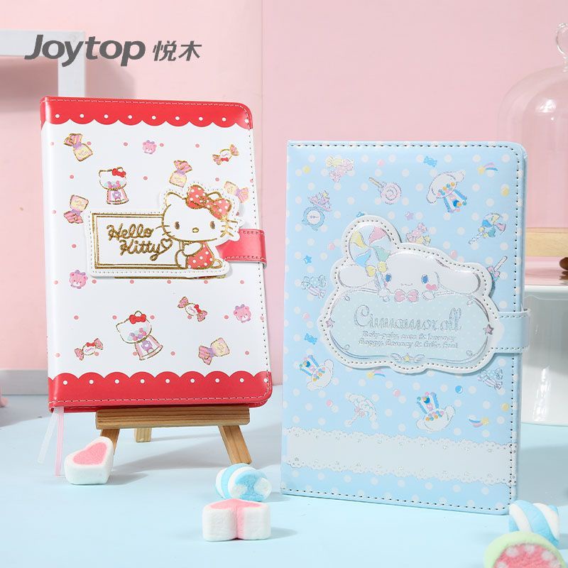 SANRIO Sổ Ghi Chép Nhật Ký Khổ A5 A6 In Hình Chó Mèo Yugui Có Khóa Nam Châm Chất Lượng Cao