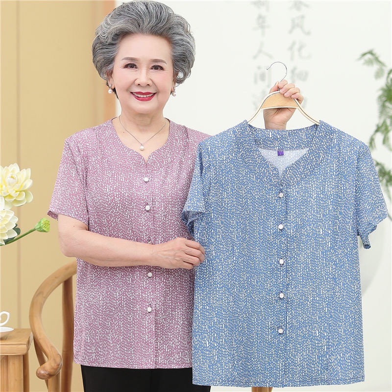 Sơ mi ngắn tay cho các mẹ trung niên, áo hè cho các cụ bà 60-70 tuổi, áo thường cho các cụ già