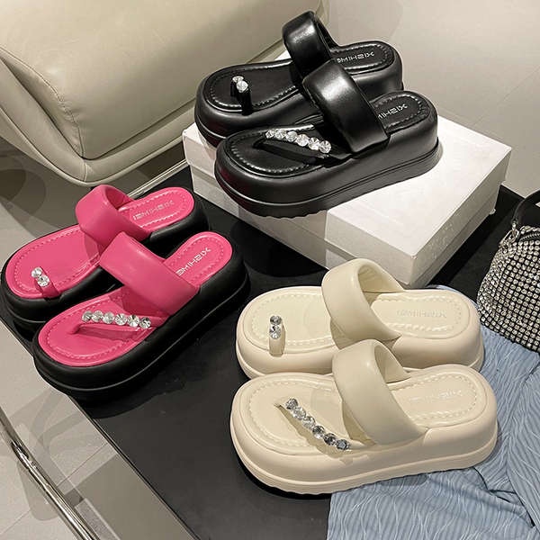 Dép đế cao Dép kẹp kim cương nước mới