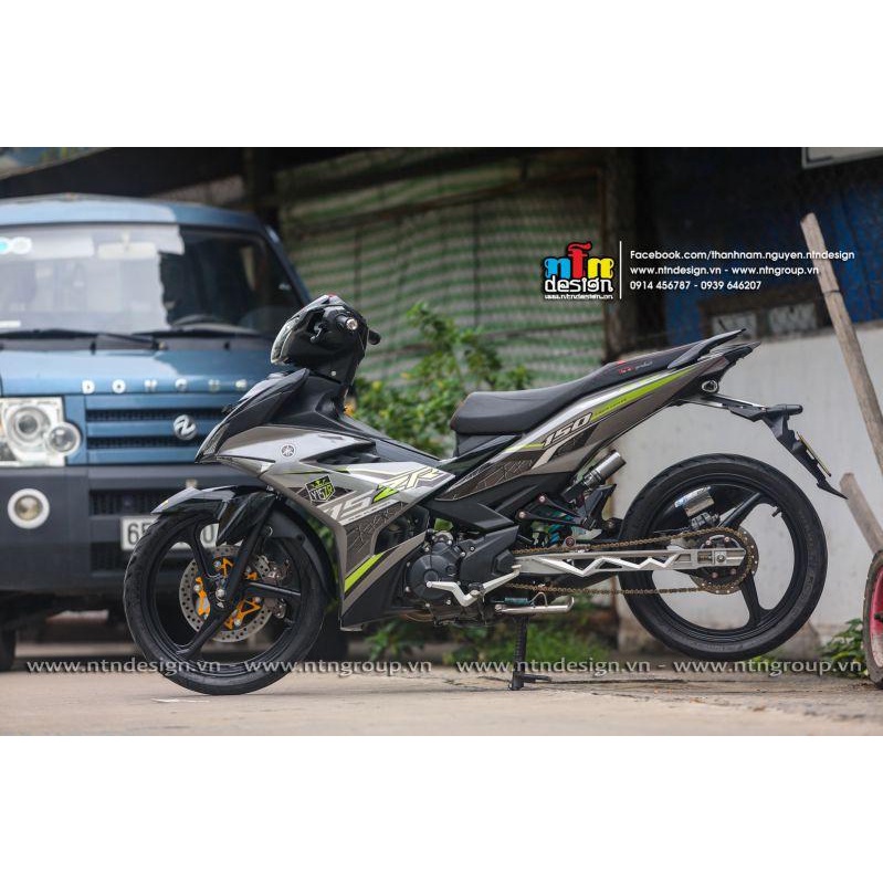 Bi Decal TEM RỜI mẫu Y15ZR xanh lá cho Exciter 150 xám đen -