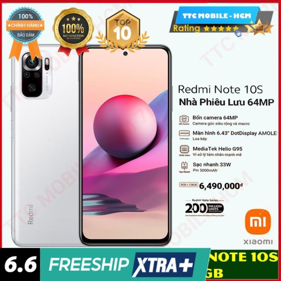 [ SALE MẠNH ]  Điện thoại Xiaomi Redmi Note 10S (8GB/128GB | 6GB/128GB) BẢN CAO CẤP NHẤT | BH 18 Tháng | BigBuy360 - bigbuy360.vn
