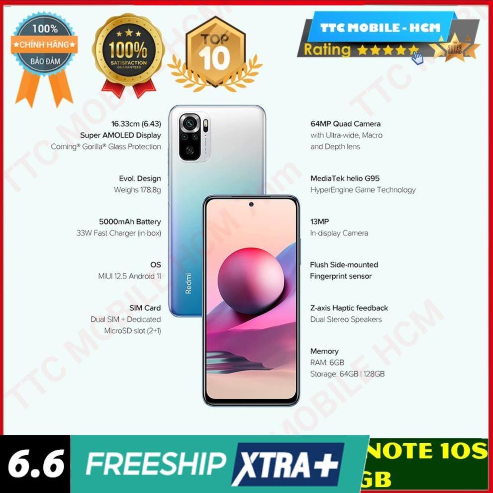 [ SALE MẠNH ]  Điện thoại Xiaomi Redmi Note 10S (8GB/128GB | 6GB/128GB) BẢN CAO CẤP NHẤT | BH 18 Tháng | BigBuy360 - bigbuy360.vn