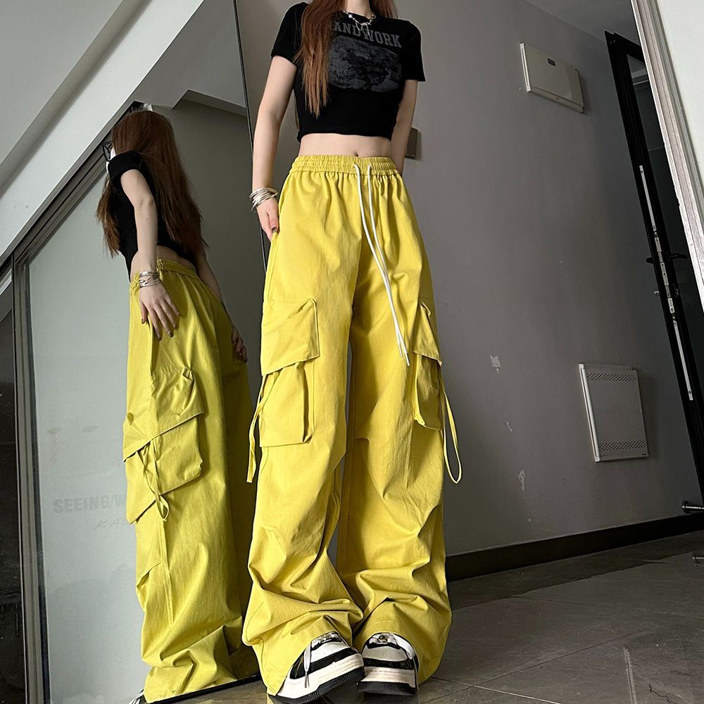 Quần Dài Nữ Ống Rộng Phong Cách Hip Hop Hàn Quốc Mới