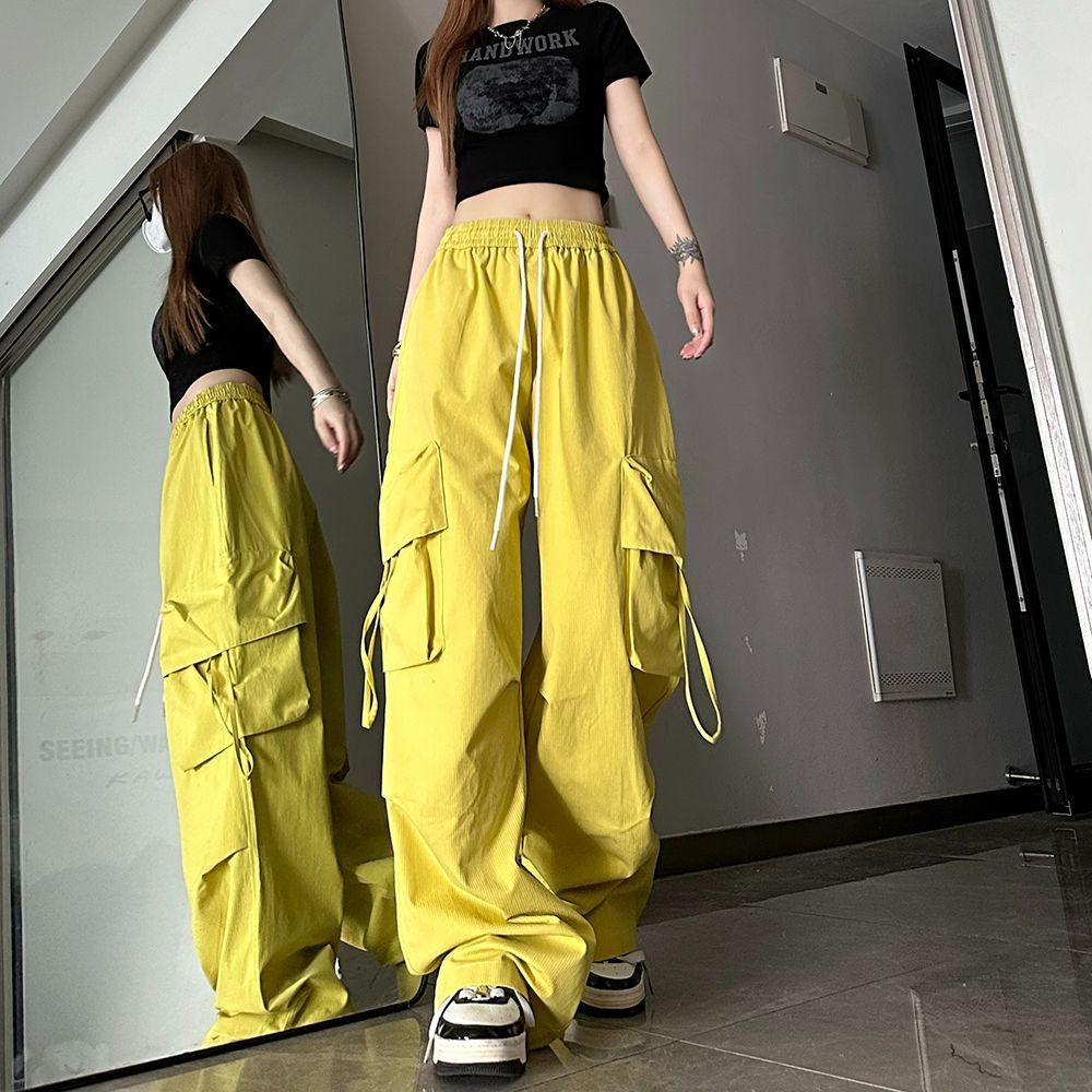 Quần Dài Nữ Ống Rộng Phong Cách Hip Hop Hàn Quốc Mới