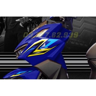 Bi Decal Tem rời Vario 160 xe xanh dương - mẫu xanh vàng nổi bật