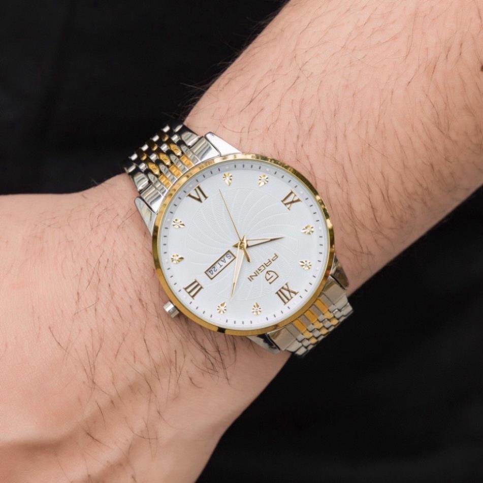 Đồng Hồ Nam Pagini PA5588 kim dạ quang, dây thép cao cấp mặt kính đính đá dạ quang tinh tế sang trọn