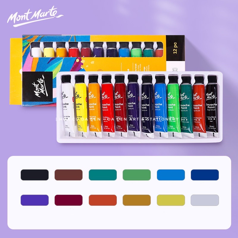 Màu Gouache Mont Marte 12ML 12| 18| 24 Màu