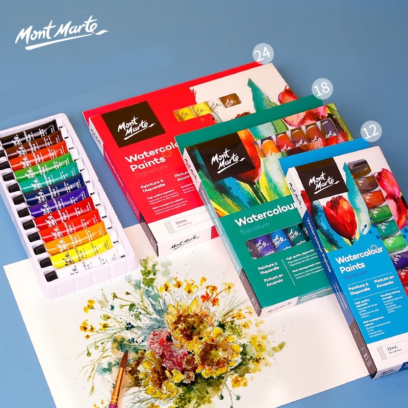 [DA ĐEN - QUẬN 3] Màu Nước Mont Marte 12ML 12| 18| 24 Màu