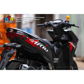  Bi Decal Tem Rời Dán Xe Vario 2018 Mẫu Chữ Vario 150 Đen Đỏ Trắng 