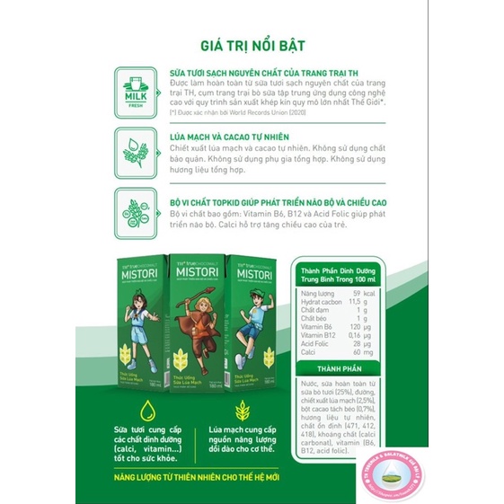 Sữa CaCao Lúa Mạch TH truechocomalt 180ml