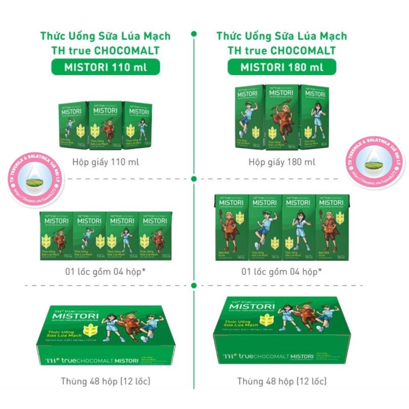 Sữa CaCao Lúa Mạch TH truechocomalt 180ml