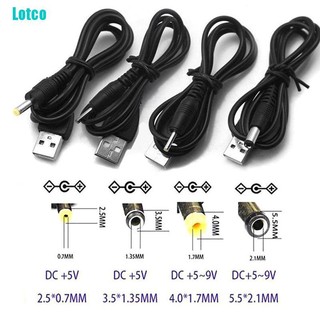 Lotco usb port to 2.5 3.5 4.0 5.5mm 5v dc barrel jack power cable cord connector black