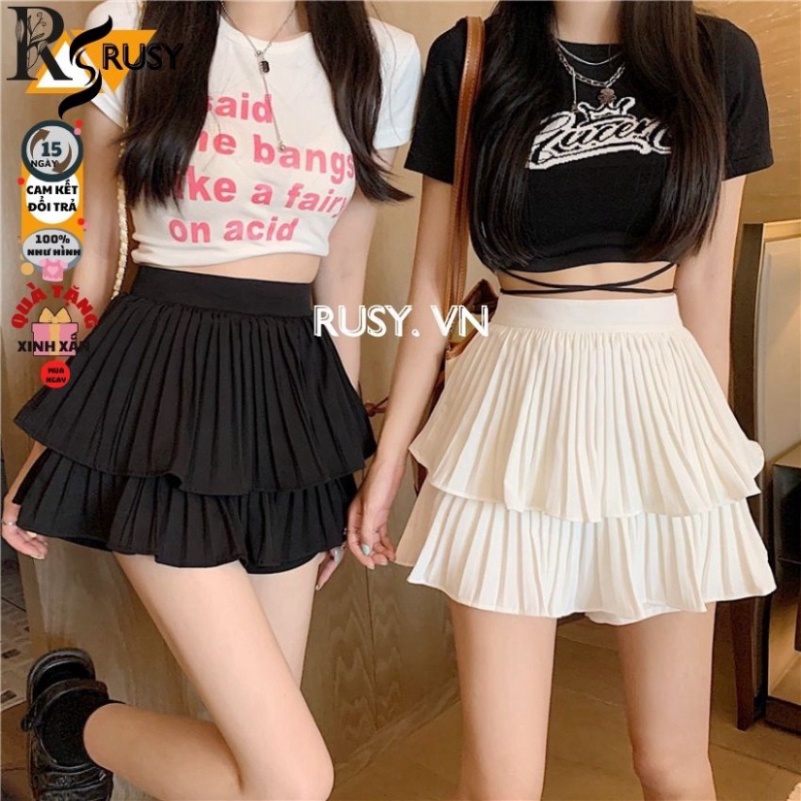 HOT_ Chân Váy Xếp Ly Tầng Phồng Dáng Ngắn Xòe Phong Cách Công Sở Cao Cấp Lưng Cạp Cao ( Có Quần Trong ) nhiều mẫu