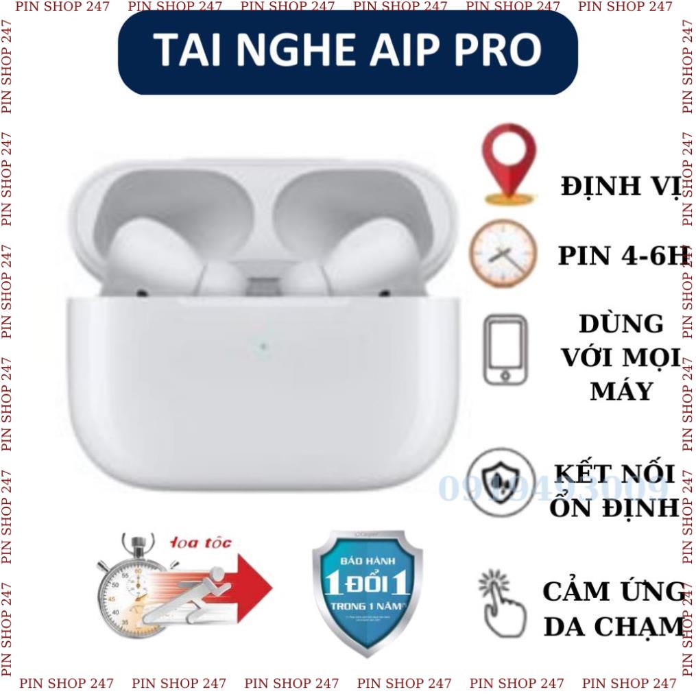 Tai nghe bluetooth AIP PRO tai nghe không dây định vị, lọc âm, giảm tiếng ồn, pin 4-6, bass hay, BH 6TH PIN SHOP