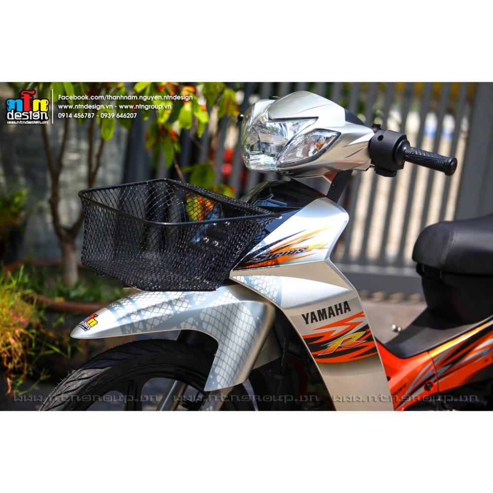 Bi Decal Tem Rời Dán Xe Sirius Mẫu Hoa Văn Chữ R 2008 Cam Bạc Đen