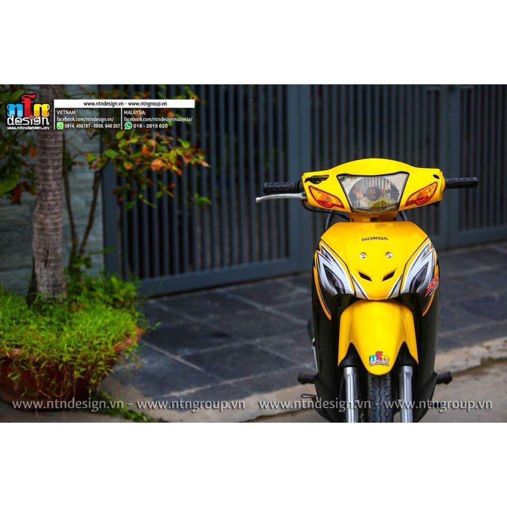 Bi Decal Tem Rời Dán Xe Wave  A 100 Mẫu RS Vàng Đen