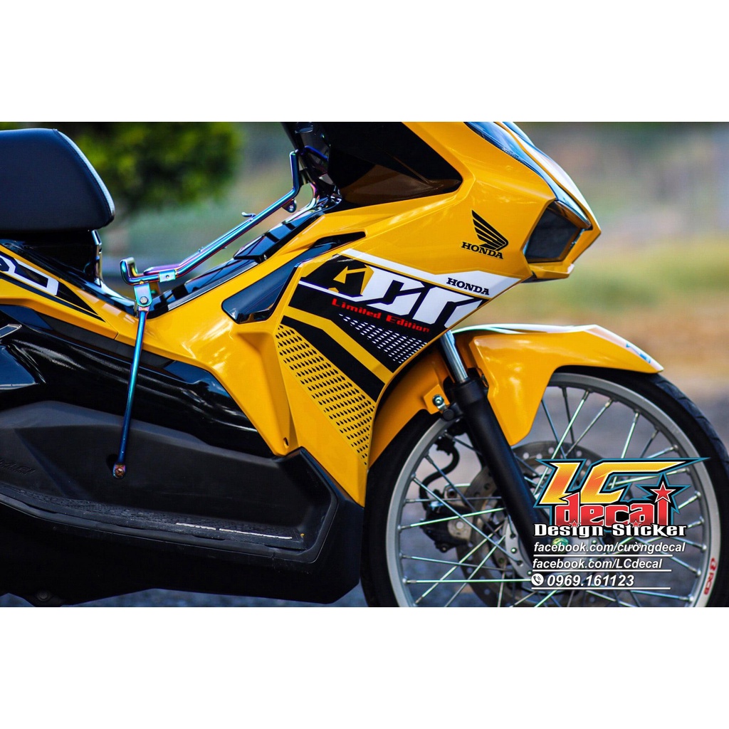 Bi Decal [Siêu Sale] TEM RỜI mẫu ADN đen trắng cho AirBlade vàng - tem