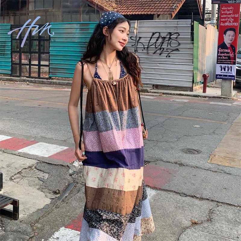 Đầm Hai Dây Họa Tiết Hoa Phong Cách Retro