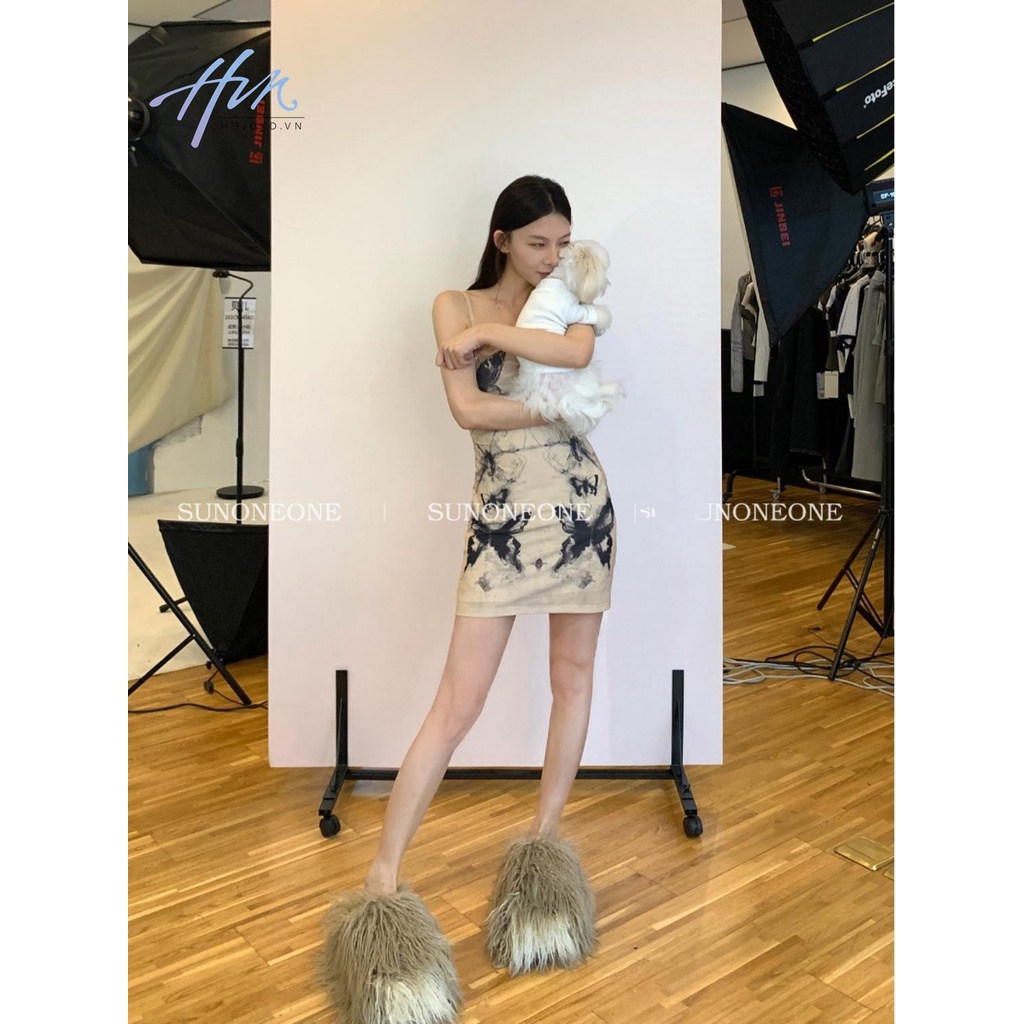 Đầm Dáng Chữ a Ôm Eo Họa Tiết Màu Nhuộm Phong Cách Pháp Thời Trang Mùa Hè Cho Nữ