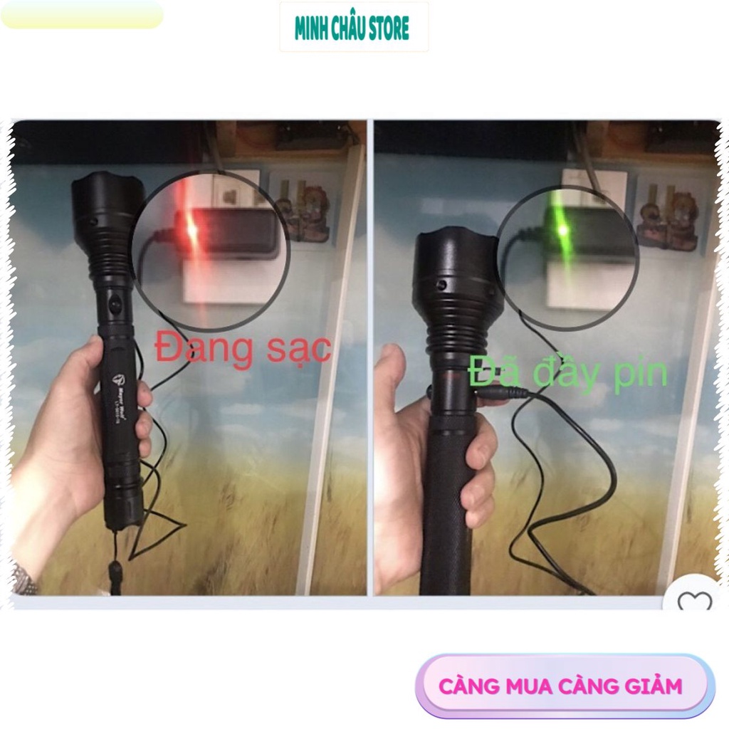 Đèn Pin Cầm Tay, Bộ Đèn Pin Siêu Sáng CREE Q5 Tích Điện Dung Lượng Pin Trâu Bóng LED Chip Sáng Mạnh Cổng Sạc
