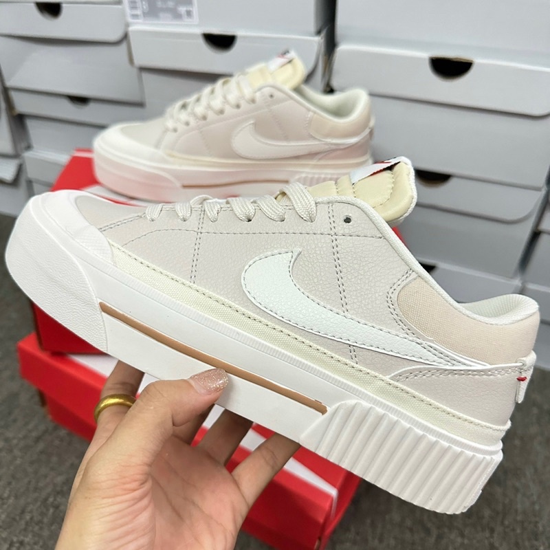 Giày sneaker N,IKE Court Legacy Lift Màu kem  Full bill box