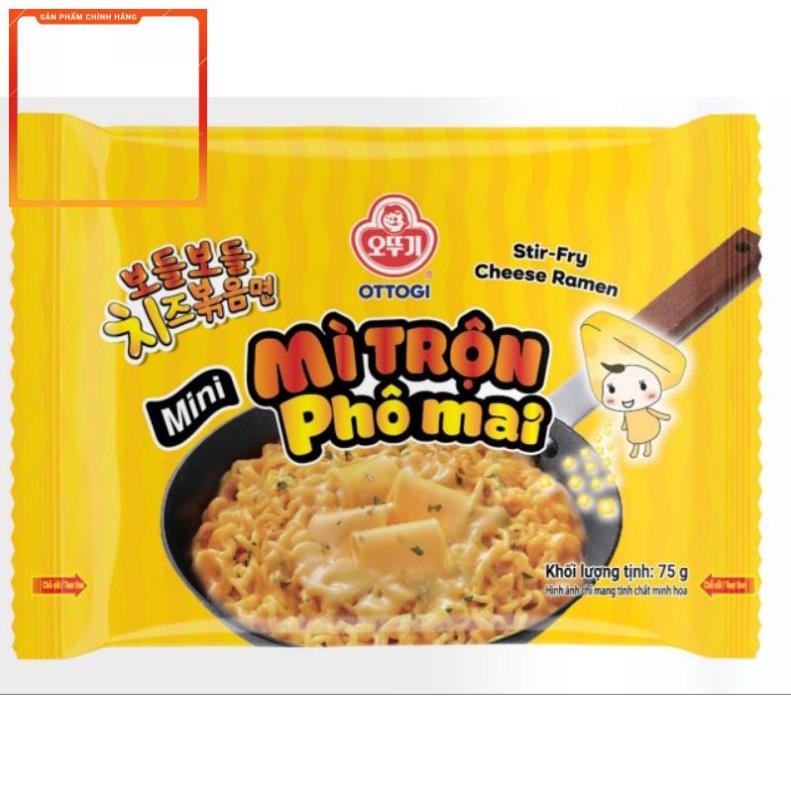 Mì trộn phô mai kiểu Hàn Quốc Ottogi vị không cay 80 g, vị cay 75 g, mì mini trộn phô mai